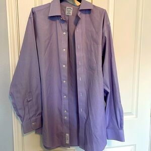 Brooks Brothers purple plaid button up